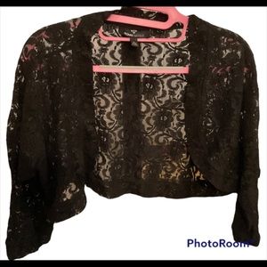 Ronni Nicole lace bolero black jacket